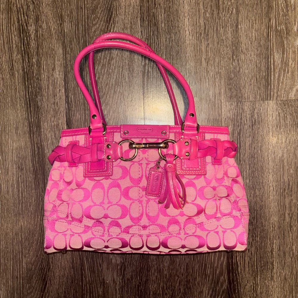 Vintage Pink Coach Shoulder Bag